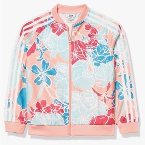 adidas Orignials Superstar Track Jacket Floral Print Logo Sz Med w MEASUREMENTS